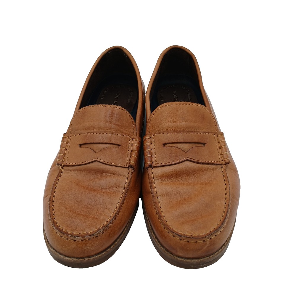 Rockport Penny Loafer Shoes Men's‎ 8 Brown Leather Comfort Moc Toe Slip On